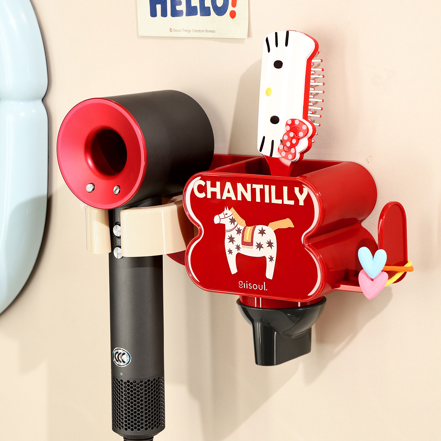 新款吹风机支架家用卫生间风筒支架浴室壁挂多功能梳子发圈收纳架,家庭/个人清洁工具,吹风机置物架,淘宝优惠券,粉丝福利购,淘宝优惠卷