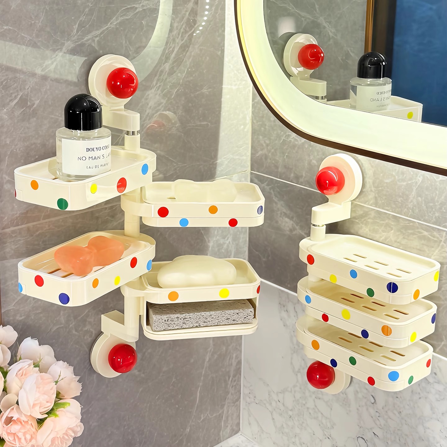 BSD吸盘旋转肥皂盒壁挂