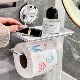 吸盘化妆室卫生纸盒壁挂式 厕所纸巾盒 免打孔卷筒卫生纸架2024新款