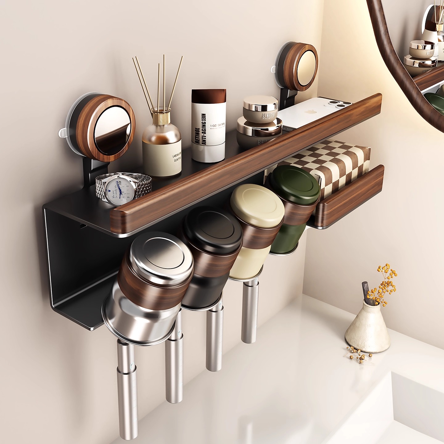 BSD吸盘牙刷置物架壁挂式免打孔