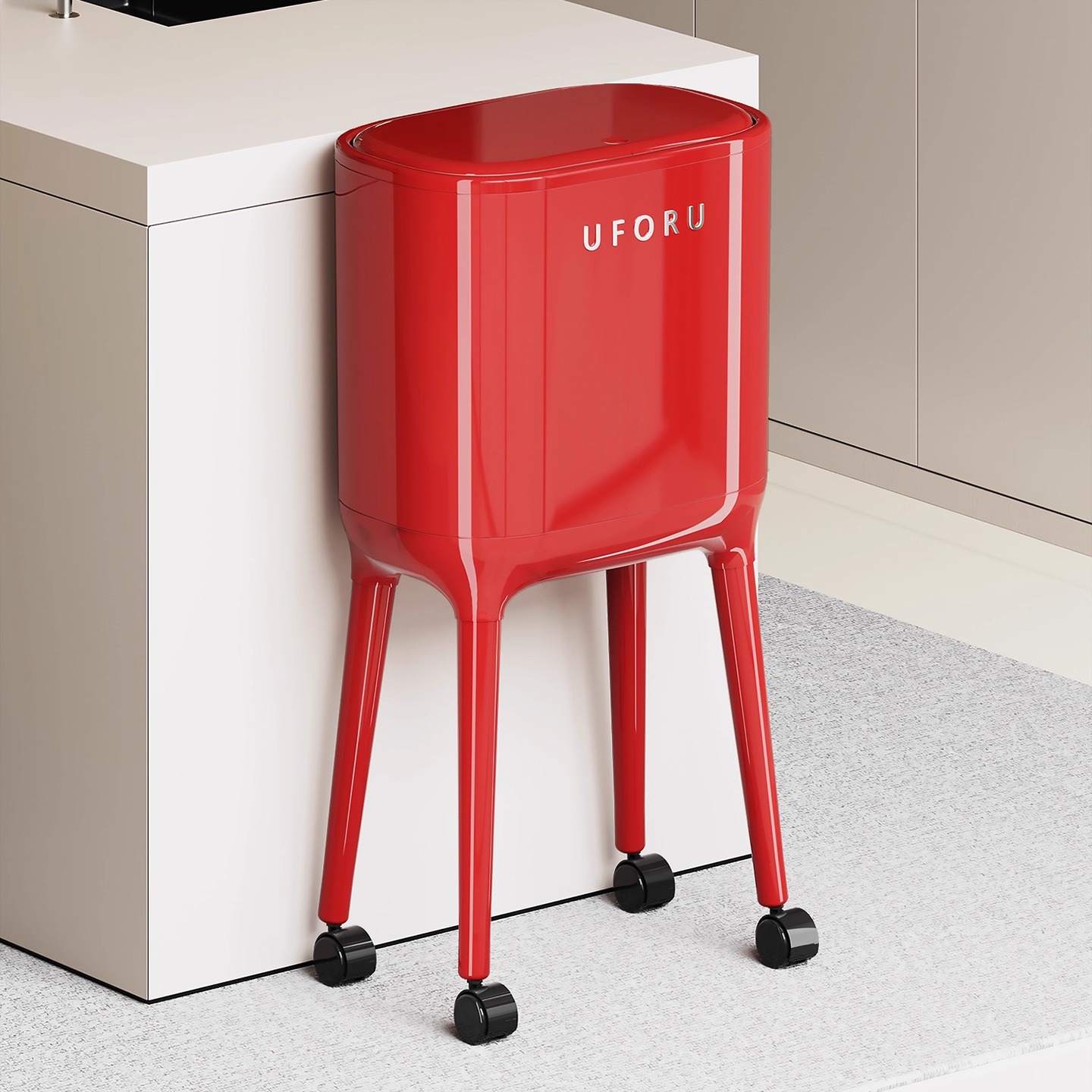 BSD厨房垃圾桶家用带盖可移动