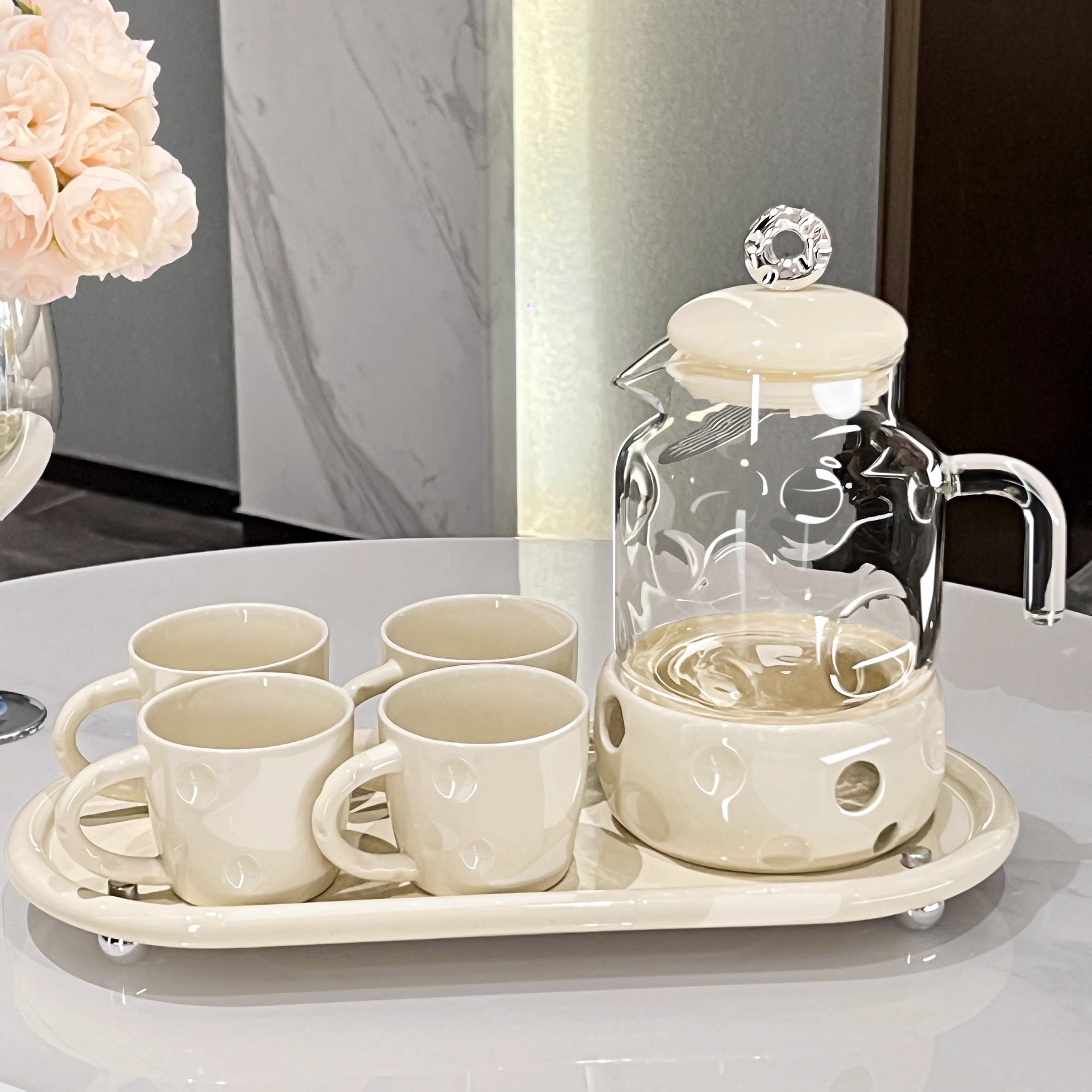 BSD高颜值花茶壶蜡烛加热