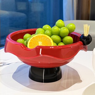 水果盘客厅家用新款高颜值沥水果盆高端精致茶几糖果零食干果盘