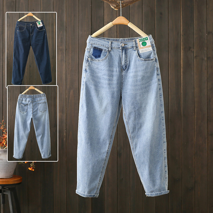 夏季薄款弹力牛仔九分裤