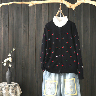 针织衫 薄款 女胖mm加肥加大2019秋季 宽松短款 外搭毛衣外套 新款 大码