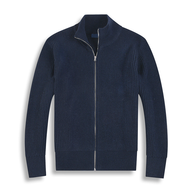thumbnail for Wool Cardigan for Men, Half Turtleneck, Pure Cotton, Autumn and Winter Knit Sweater, Casual Base Layer Jacket, Men's Zip-Up Stand Collar