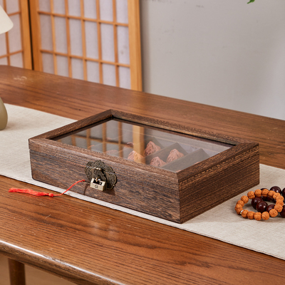 烧桐木核桃手链串收纳盒防尘收藏