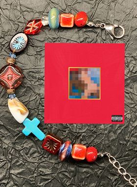 YvetteStudioMbdtf坎爷kanye红专原创设计印象手链进口捷克琉璃