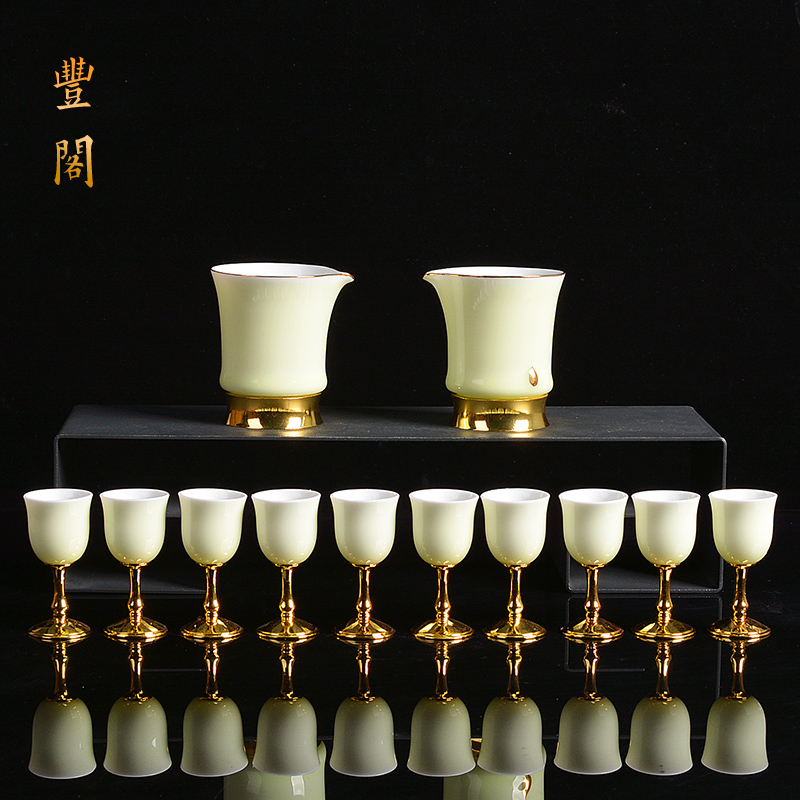 陶瓷白酒杯丰阁高脚杯景德镇陶瓷