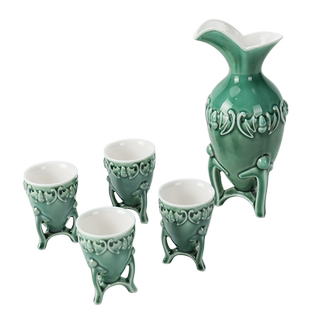 陶瓷白酒家用中式黄酒烈酒杯清黄小酒杯酒盅创意仿复古代酒具套装