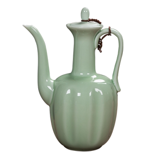 陶瓷酒壶仿宋瓜棱酒壶网红贵妃壶白酒壶分酒器创意酒壶仿古烈酒壶