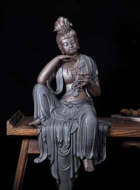 中式风人物供奉保平安观音佛像