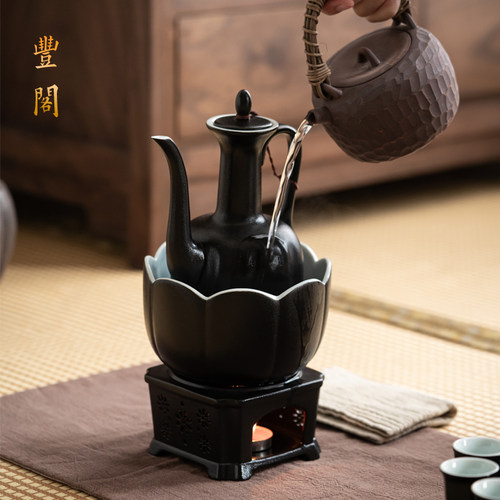 蜡烛陶瓷温酒器酒具套装暖酒壶