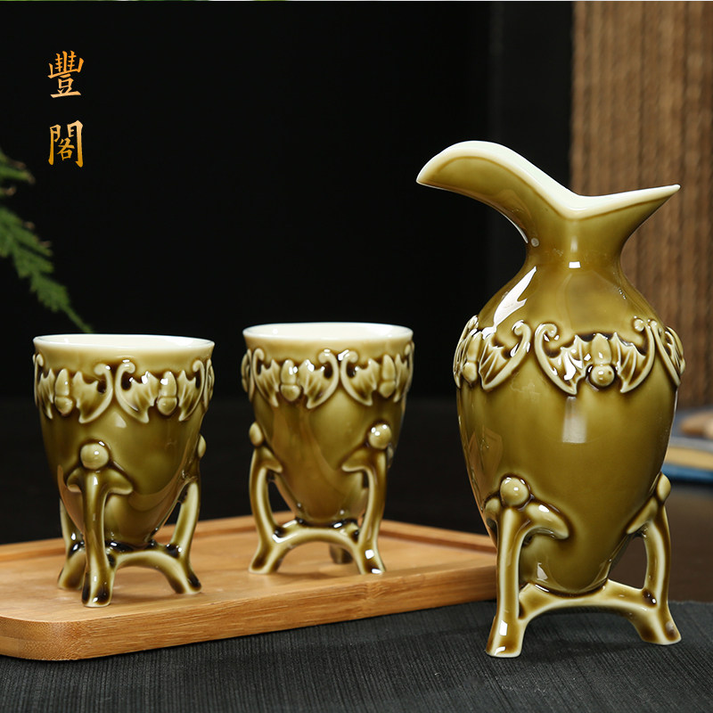 中国风五福酒具套装陶瓷图片