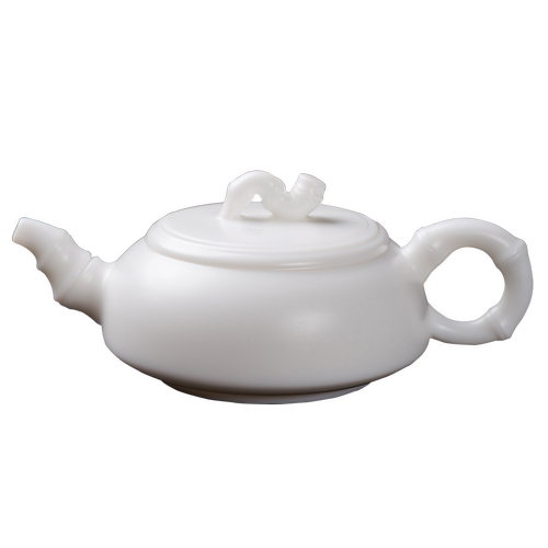 丰阁德化白瓷羊脂玉茶壶郑雄彭大师手作高升壶名家珍藏版功夫茶具