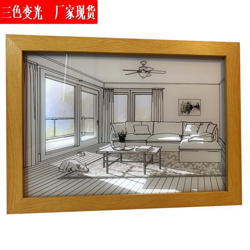 同款灯光画光影现代卧室挂发光画背景墙装饰小夜灯简约光影灯