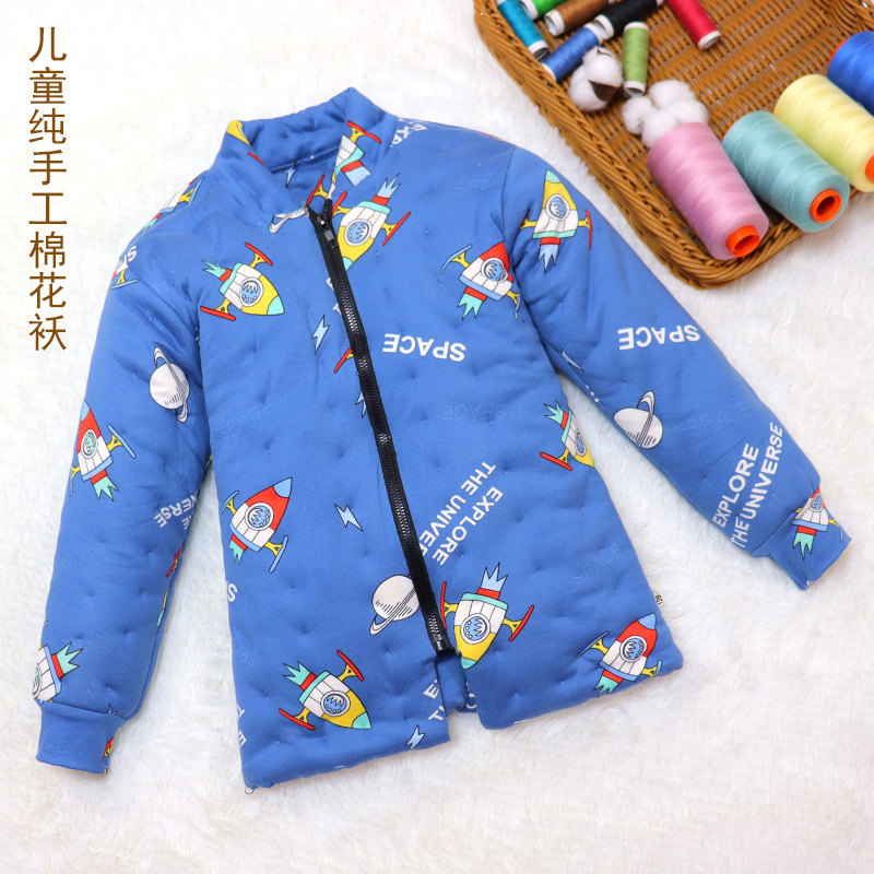 儿童纯手工棉花棉袄冬季加厚棉服中大童男女学生保暖内穿小孩棉衣