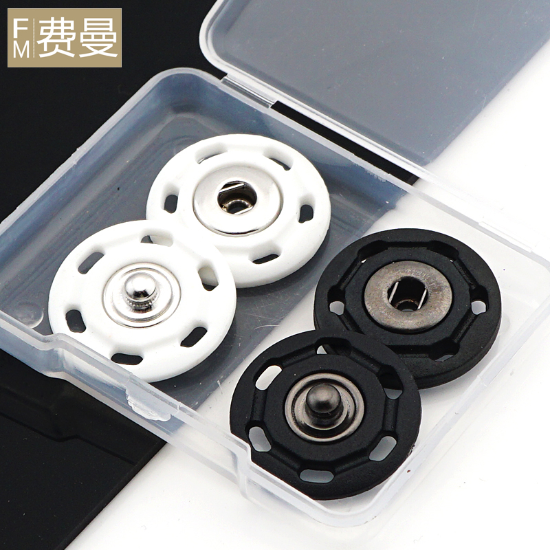 暗扣圆形黑色羊绒衣服尼龙金属