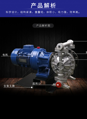 全新电动隔膜泵 DBY3 铝合金泥浆污水隔膜泵 380V DN15A 20 3现货