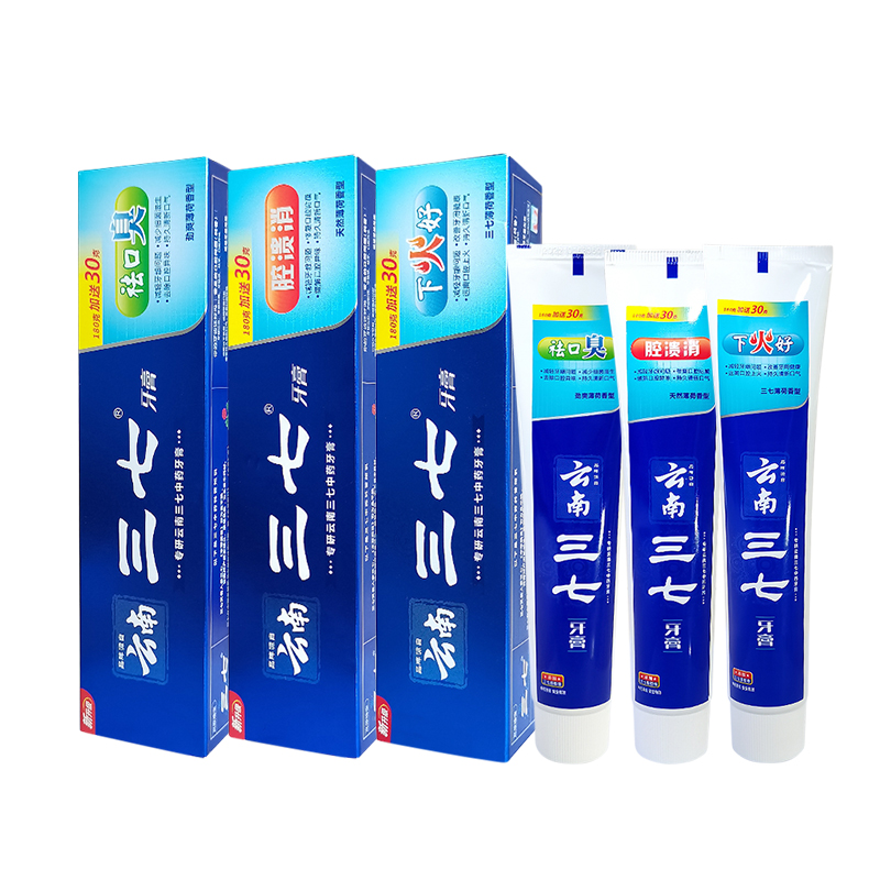 云南三七牙膏官方旗舰店云南三七舒爽薄荷牙膏180g牙膏旗舰店lx
