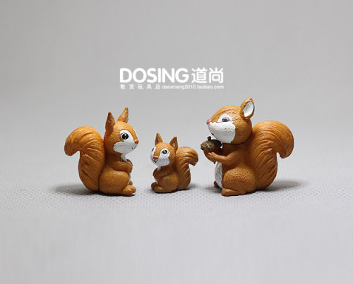 仿真小动物松鼠手办模型玩偶一家
