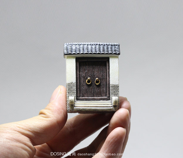 古代庭院大门 古代门口 中国古代建筑 仿真微缩模型 微景观摆件