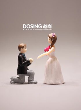 迷你版小号微缩婚礼塑料手办模型