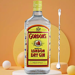 哥顿/格顿金酒 GORDON'S毡酒 伦敦干式金酒750ml 歌顿金40度送勺