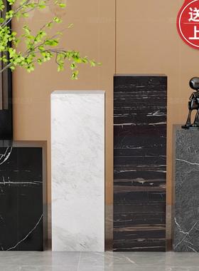 自然可及的豪华客厅现代装饰黑白根爵士白色大理石雕塑地板底座花