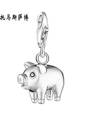 3D立体小猪吊坠925纯银精致个性简约百搭清新时尚挂件托马斯萨博