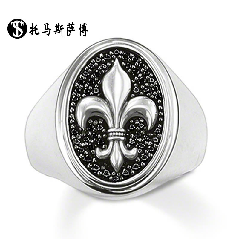 托马斯萨博925银礼品花卉戒指环