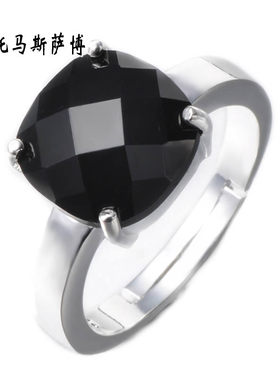 托马斯萨博黑曜石首饰品开口戒指