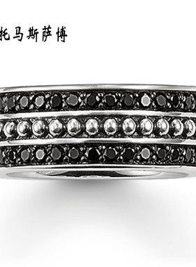 托马斯萨博黑钻永恒戒指送男女