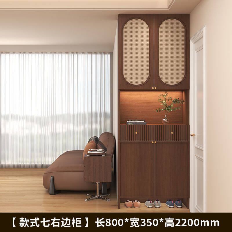 入户门鞋柜玄关柜一体法式中古风隔断柜带换鞋凳多层储物柜可定制