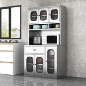 简约现代多功能餐边柜304不锈钢防锈防火防霉精致对开门柜