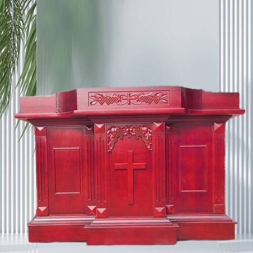 教堂教会实木木质讲台圣台演讲台用品支持演讲台橡胶木