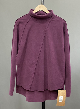 花社正品18399长袖个性拼接精细绒有弹性打底柔软亲肤高领T恤女