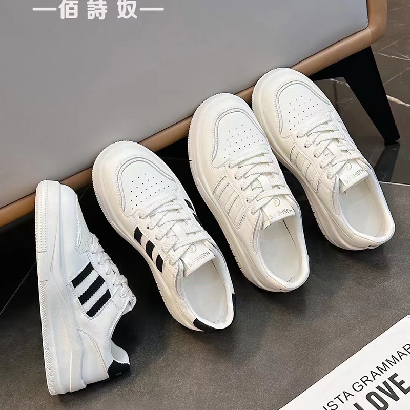 佰诗奴小白鞋女加绒2024年冬季新款真皮百搭韩版保暖女棉鞋板鞋潮