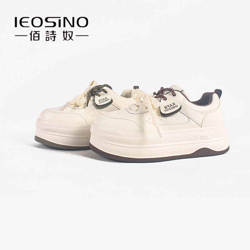 佰诗奴小白鞋女2026年春季新款百搭韩版厚底双鞋带休闲平底板鞋女,女鞋,休闲板鞋,淘宝优惠券,粉丝福利购,淘宝优惠卷