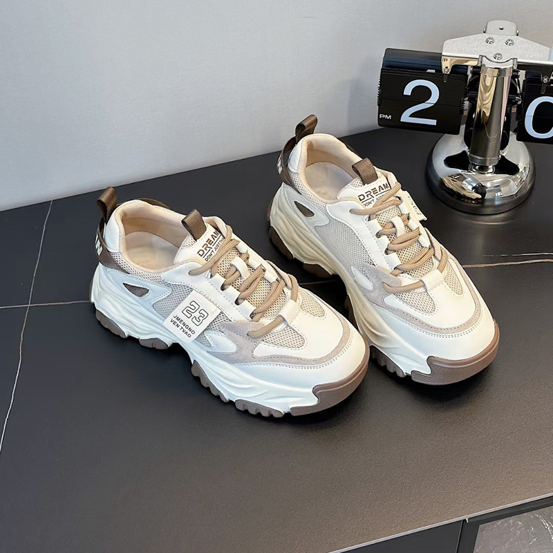 佰诗奴韩版厚底圆头老爹鞋轻便