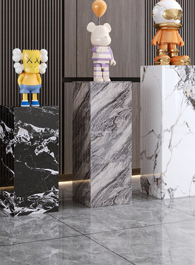 岩板装饰立柱手工摆件