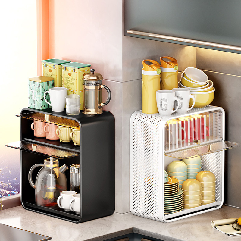 防尘杯子水吧置物架杯架客厅办公室桌面整体橱柜放咖啡玻璃杯架子