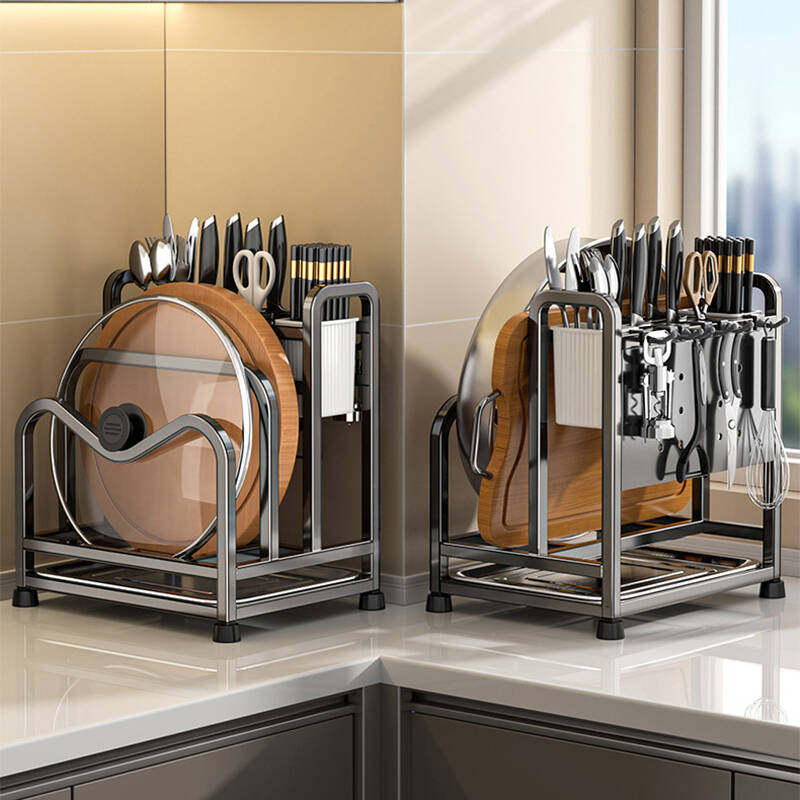 枪灰色厨房刀架砧板一体台面置物架多功能菜板菜刀筷子锅盖收纳架,厨房/烹饪用具,厨房置物架/置物柜/角架,淘宝优惠券,粉丝福利购,淘宝优惠卷