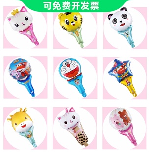 宝宝造型汽球儿童手拿动物铝膜气球微商地推线下扫码卡通气球礼品