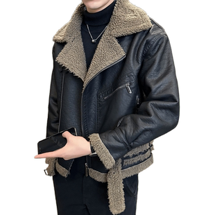 皮毛一体外套男士冬季羊羔绒2025新款爆款棉服皮衣秋冬男款皮夹克