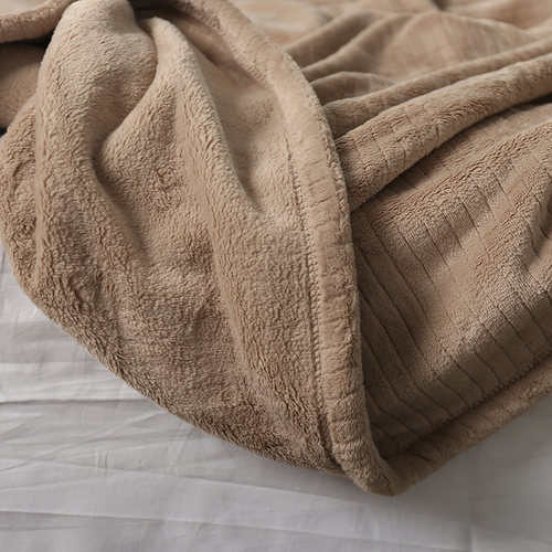 出口美国冬季纯色短毛绒单层盖毯