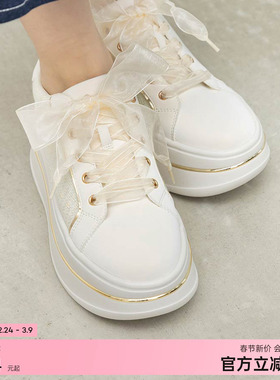 RANDA 26年春夏新款蝴蝶结两种替换穿法舒适厚底运动鞋 PH37180