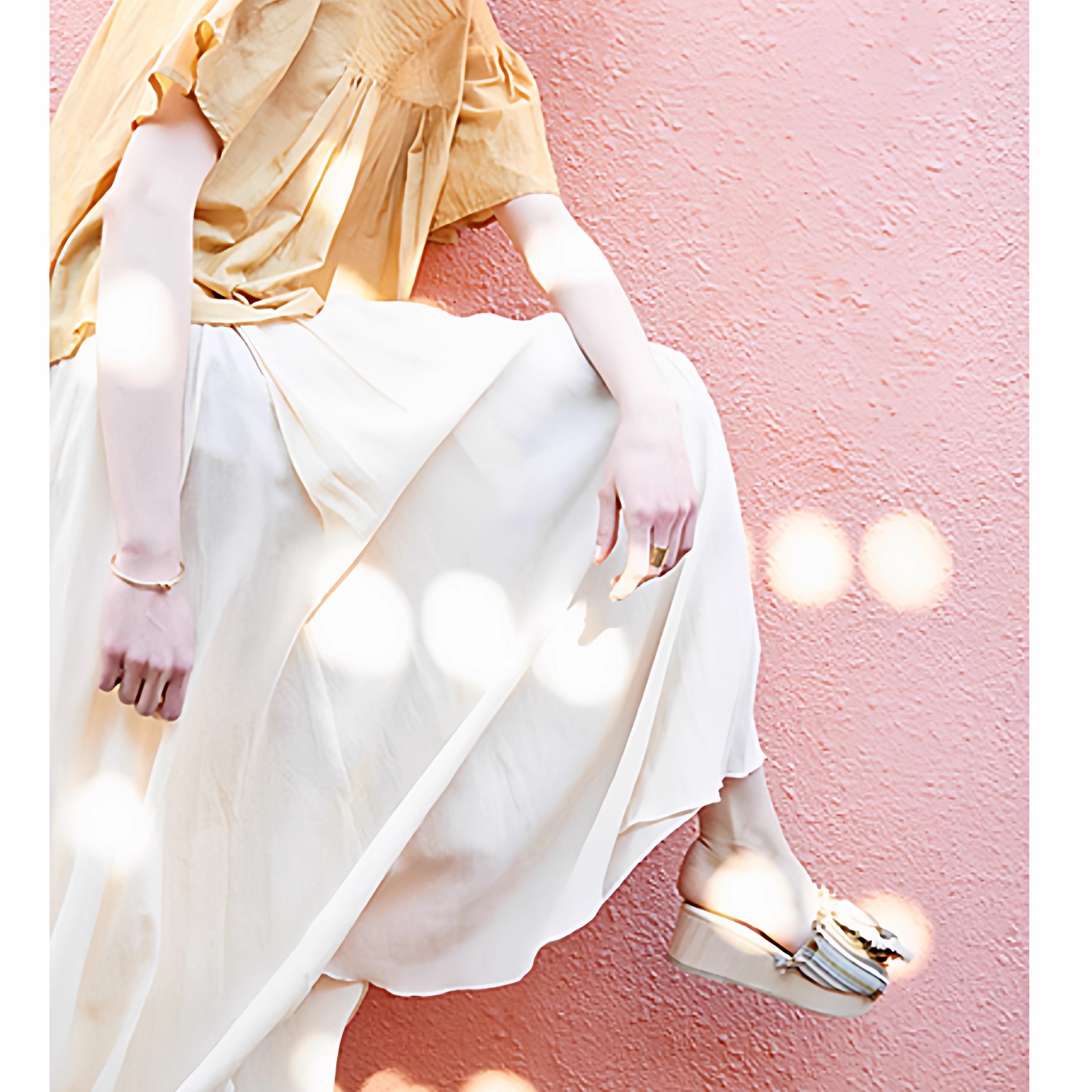 RANDA 粉色雪纺蝙蝠袖上衣女宽松显瘦短款 BB00725