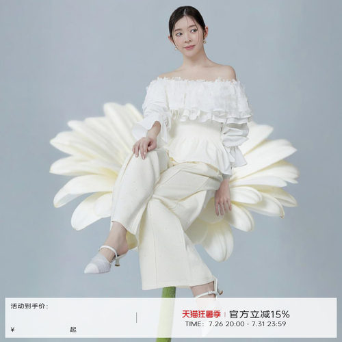 RANDA 26春季薄纱褶皱甜美日系休闲通勤凉鞋不累穆勒鞋女 DD37035