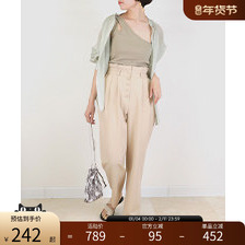 RANDA 春夏新款高级感白领排扣设计高腰西装裤休闲裤 BP01369